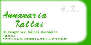 annamaria kallai business card