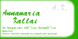 annamaria kallai business card